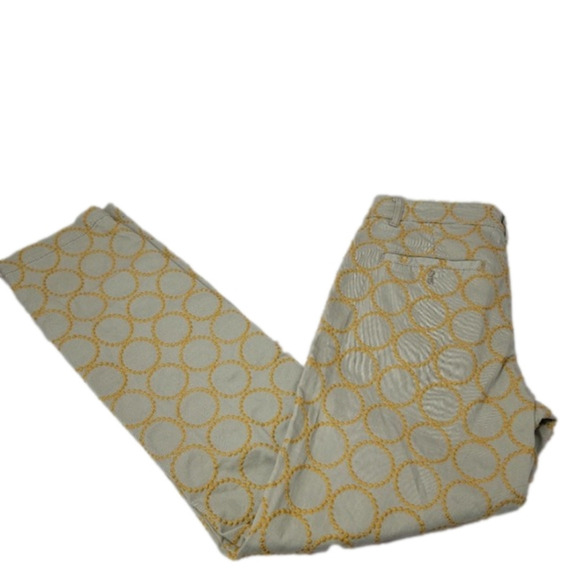 ANTHROPOLOGIE Chino Embelished Embroidered Circles